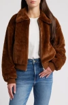 Thread & Supply Faux Fur Jacket In Milk Chocolate