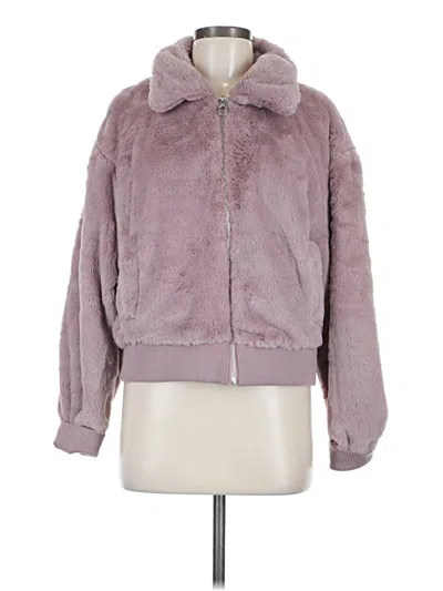 Pre-owned Thread & Supply Faux Fur Jacket In Purple