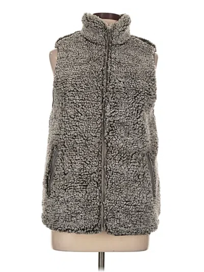 Pre-owned Thread & Supply Faux Fur Vest In Gray