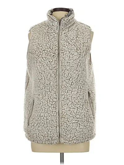 Pre-owned Thread & Supply Faux Fur Vest In Gray