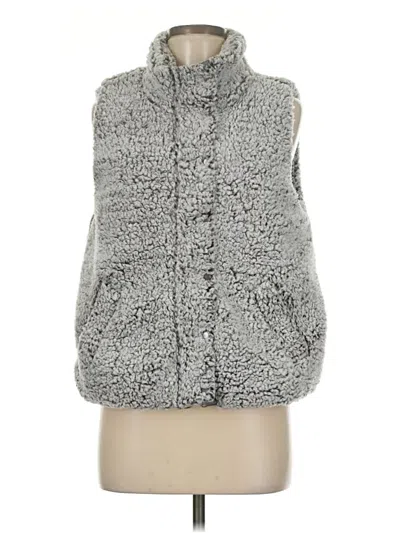 Pre-owned Thread & Supply Faux Fur Vest In Gray