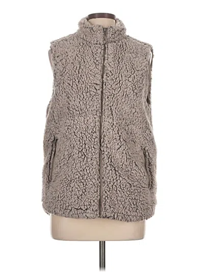 Pre-owned Thread & Supply Faux Fur Vest In Gray