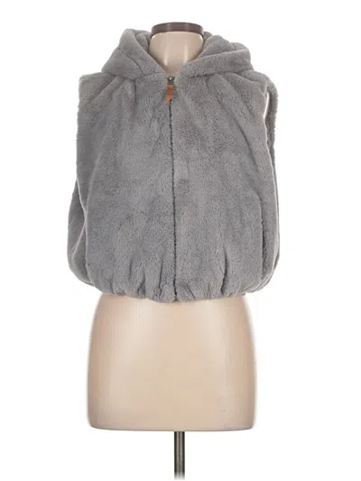 Pre-owned Thread & Supply Faux Fur Vest In Gray
