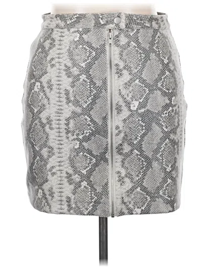 Pre-owned Thread & Supply Faux Leather Skirt In Gray