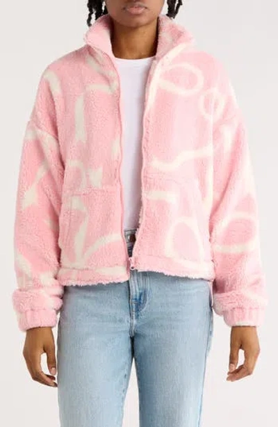 Thread & Supply Faux Shearling Jacket In Pink