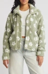 Thread & Supply Floral Print High Pile Fleece Jacket