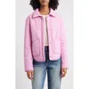 Thread & Supply Floral Puffer Shirt Jacket In Pink