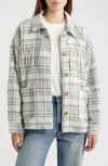 Thread & Supply Fringe Plaid Shacket In Gray