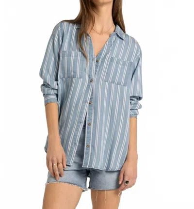 Thread & Supply Ginger Button Down Top In Marina Wash In Blue