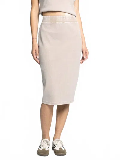 Thread & Supply Ginny Midi Skirt In Beige In Gray