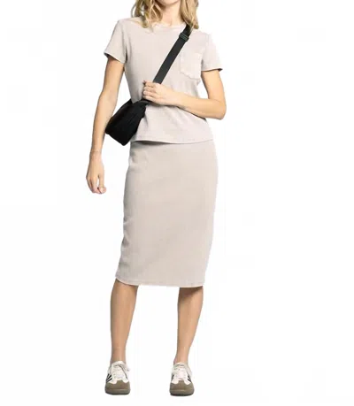 Thread & Supply Ginny Midi Skirt In Taupe In Gray