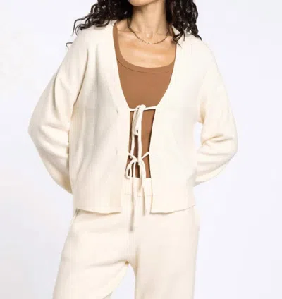 Thread & Supply Greta Tie Cardigan In Pearl In Neutral