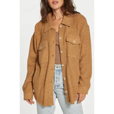 Thread & Supply Harlow Oversize Sweater Jacket In Brown