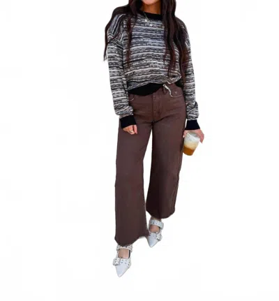 Thread & Supply Hester Crewneck Sweater In Black/brown