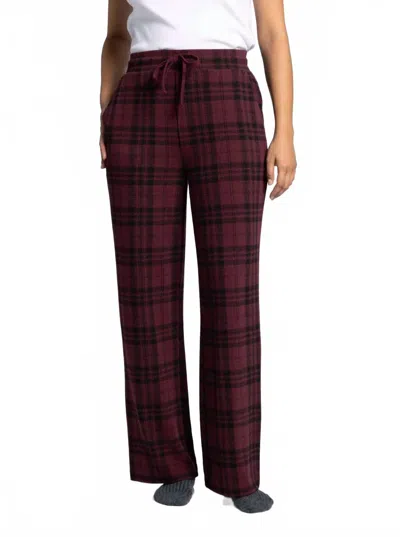 Thread & Supply Homebody Lounge Pant In Burgundy Plaid In Purple