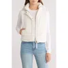 Thread & Supply Hooded Quilted Puffer Vest In Ivory