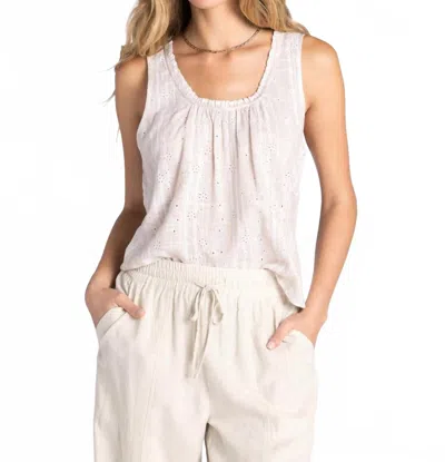 Thread & Supply Hydrangea Scoopneck Top In Taupe In White
