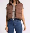 Thread & Supply Issey Puffer Vest In Cappuccino In Brown
