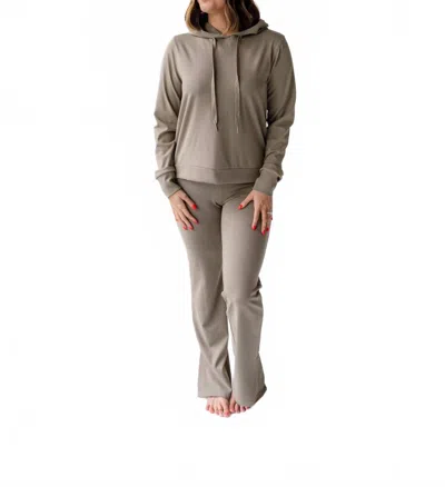 Thread & Supply Izzy Ribbed Wide Leg Pants In Vetiver In Gray