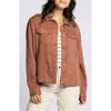 Thread & Supply Jackie Denim Trucker Jacket In Brown