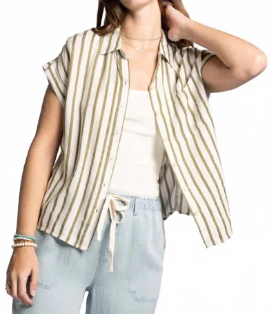 Thread & Supply Jane Shirt In Cream Olive In Neutral