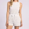 Thread & Supply Joey Romper In White Camel In Multi