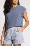 Thread & Supply Juno Stretch Cotton Tank Top In Gray