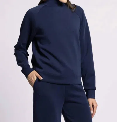 THREAD & SUPPLY KAI MOCKNECK TOP IN DEEP BLUE
