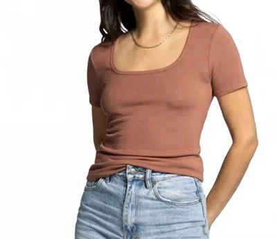 Thread & Supply Katara Scoop Neck Tee In Brown