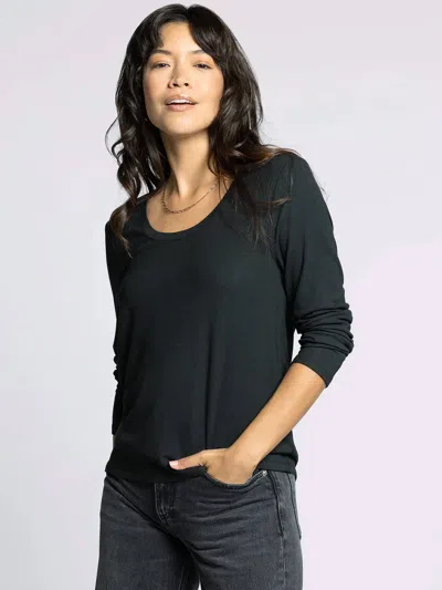 Thread & Supply Lauren Scoop Neck Top In Black
