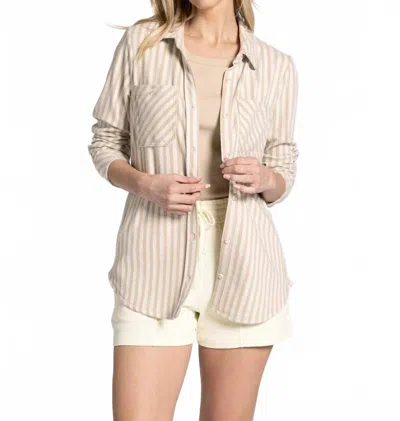 Thread & Supply Lewis Button Down Shirt In Off White/beige In Neutral