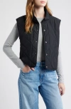 Thread & Supply Lightweight Puffer Vest In Black