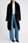 Thread & Supply Long Faux Fur Coat In Black