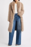 Thread & Supply Long Faux Fur Coat In Brown