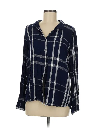Pre-owned Thread & Supply Long Sleeve Blouse In Blue