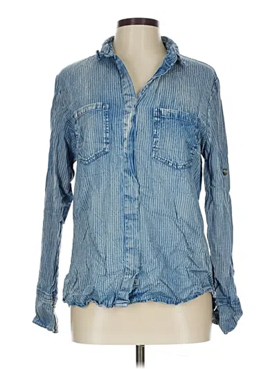 Pre-owned Thread & Supply Long Sleeve Blouse In Blue