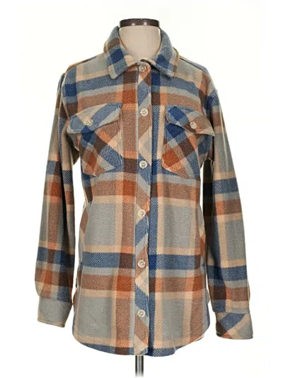 Pre-owned Thread & Supply Long Sleeve Blouse In Blue