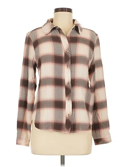 Pre-owned Thread & Supply Long Sleeve Blouse In Brown