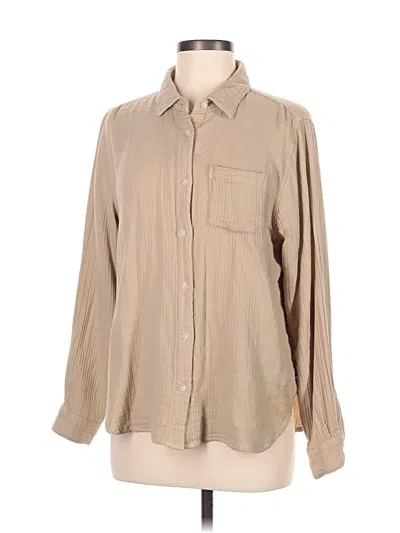 Pre-owned Thread & Supply Long Sleeve Blouse In Tan