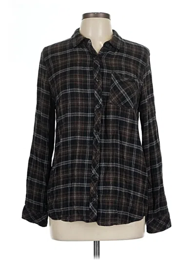 Pre-owned Thread & Supply Long Sleeve Button Down Shirt In Black