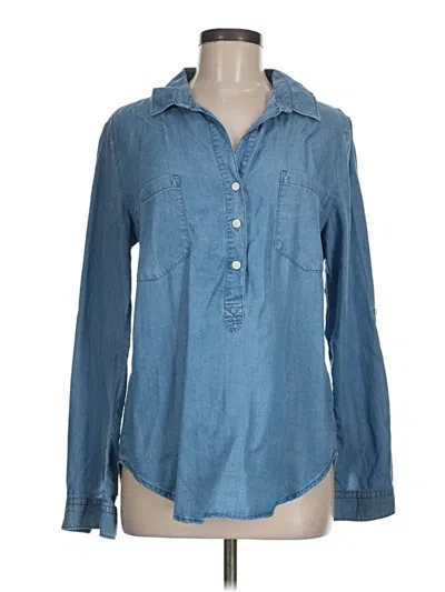 Pre-owned Thread & Supply Long Sleeve Button Down Shirt In Blue