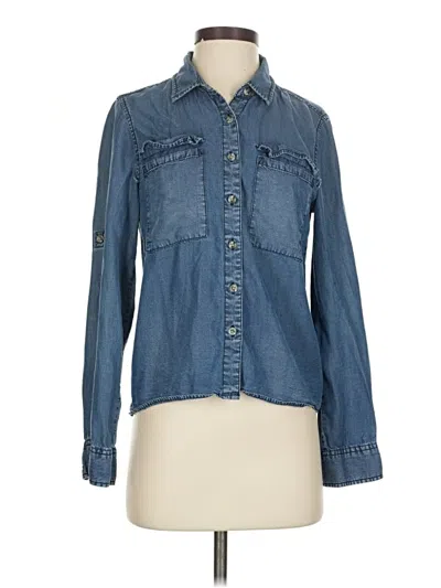 Pre-owned Thread & Supply Long Sleeve Button Down Shirt In Blue