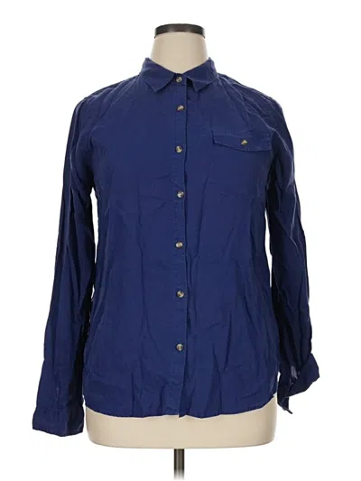 Pre-owned Thread & Supply Long Sleeve Button Down Shirt In Blue