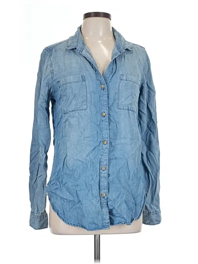 Pre-owned Thread & Supply Long Sleeve Button Down Shirt In Blue