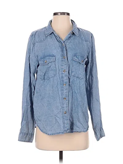 Pre-owned Thread & Supply Long Sleeve Button Down Shirt In Blue