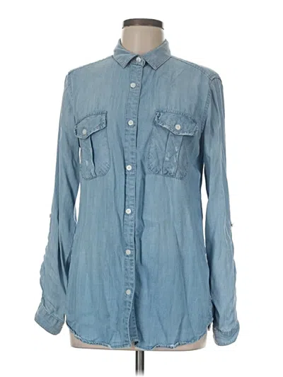 Pre-owned Thread & Supply Long Sleeve Button Down Shirt In Blue