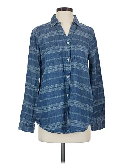 Pre-owned Thread & Supply Long Sleeve Button Down Shirt In Blue