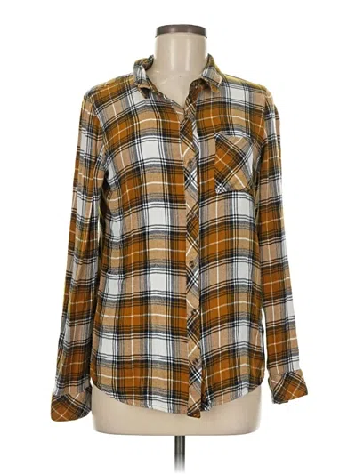 Pre-owned Thread & Supply Long Sleeve Button Down Shirt In Brown