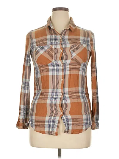 Pre-owned Thread & Supply Long Sleeve Button Down Shirt In Brown