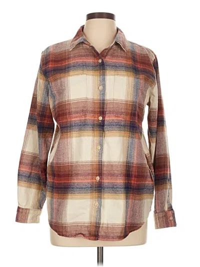 Pre-owned Thread & Supply Long Sleeve Button Down Shirt In Brown